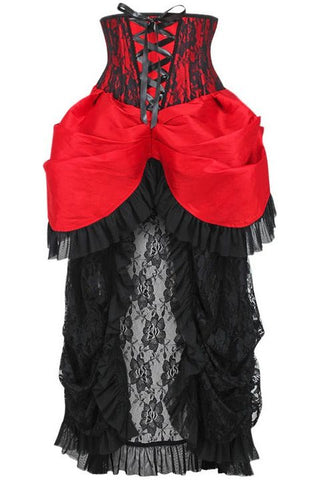 NWT Daisy corset and skirt outfit red, black lace XL