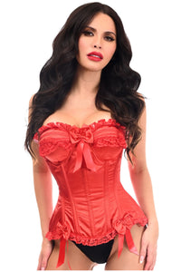 Daisy Corsets Top Drawer Red Satin Steel Boned Burlesque Corset – Daisy  Corsets USA