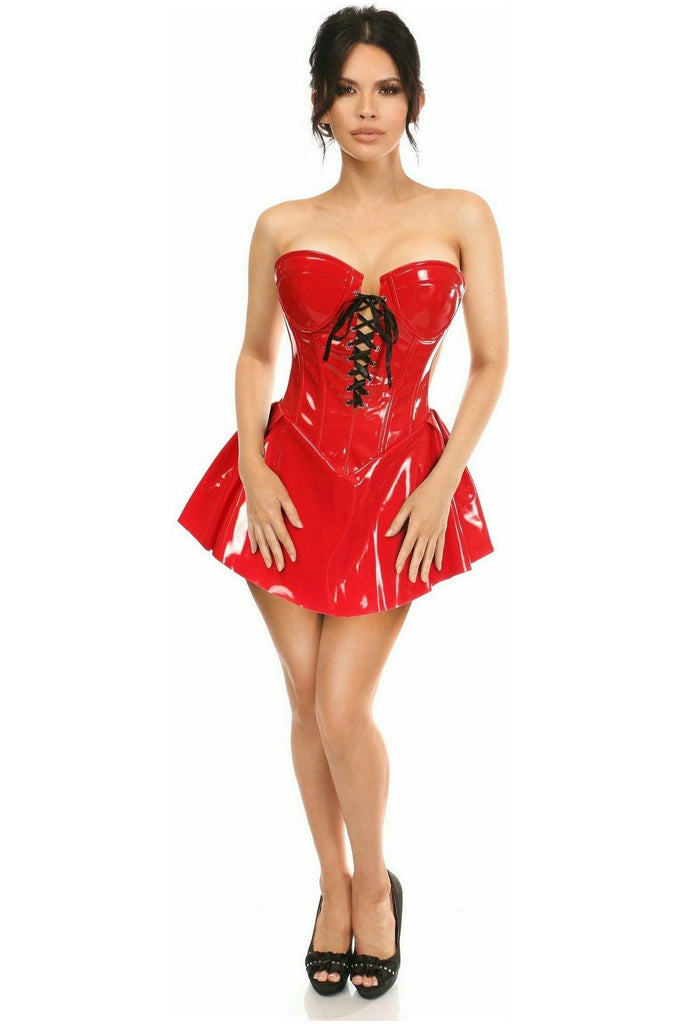 Daisy Corsets Top Drawer Steel Boned Red Patent PVC Vinyl