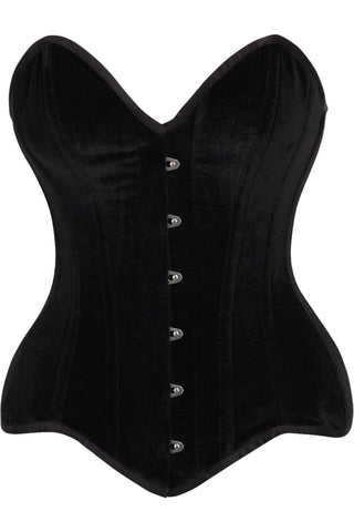 Black Velveteen Overbust corset - design MCC123V